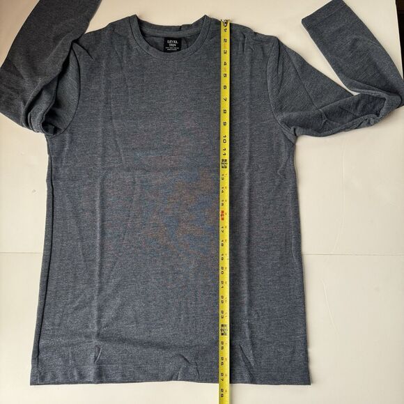 Level Ten Men's Long Sleeve Crew Neck Pullover Knit Shirt Gray Navy Small NWT - Picture 7 of 13